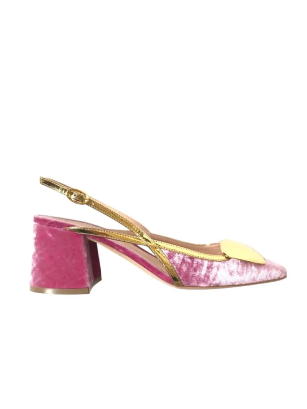 Rupert Sanderson Cavalla Slingback Pumps Heels Womens 36 6 Pink Velvet Gold $820